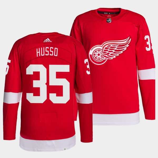 Men's Detroit Red Wings Primegreen Authentic #35 Ville Husso Red Home Jersey Dzhi